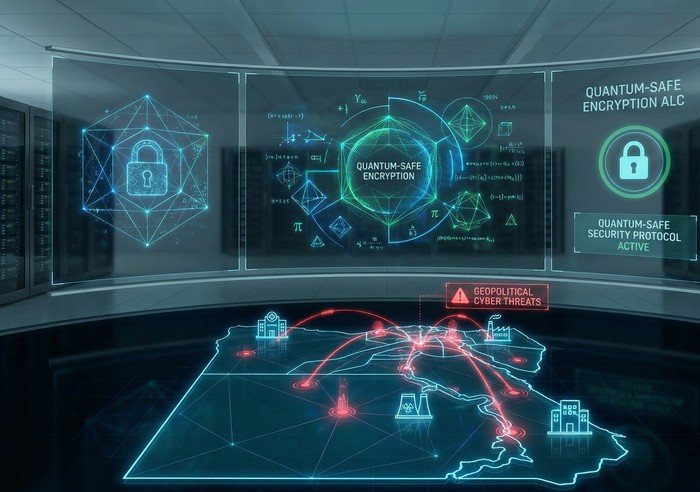 مخطط حجم سوق الأمن السيبراني في مصر 2026-2031 يظهر معدل النمو السنوي المركب وتوزيع القطاعات مع تقدم القطاع المصرفي والمالي بنسبة 25% من حصة السوق