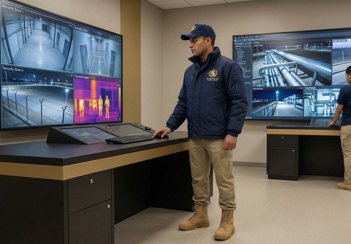 التحكم في الأمن بالمنطقة عالية الخطورة مع دفاع محيطي متعدد الطبقات