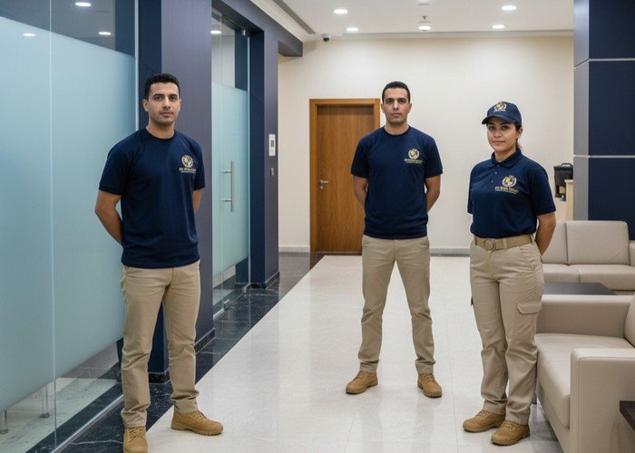 نظرة عامة على أمن البنوك: فرع بنك حديث مع أنظمة أمنية وطاقم أمني في مصر