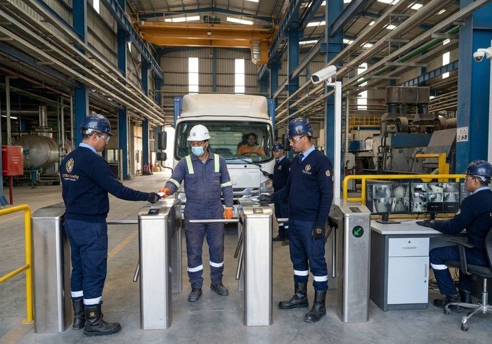 نظرة عامة على أمن المنشآت الصناعية مع محيط المصنع وأفراد الأمن