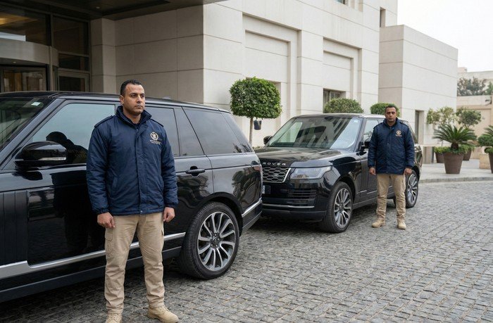Luxury VIP Transport Escort with armored vehicle and close protection team