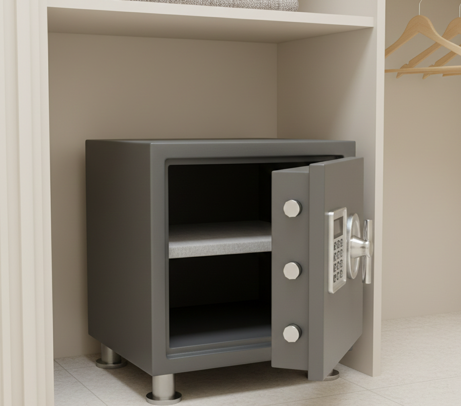 Compact Fire-Resistant Home Safe for Valuables